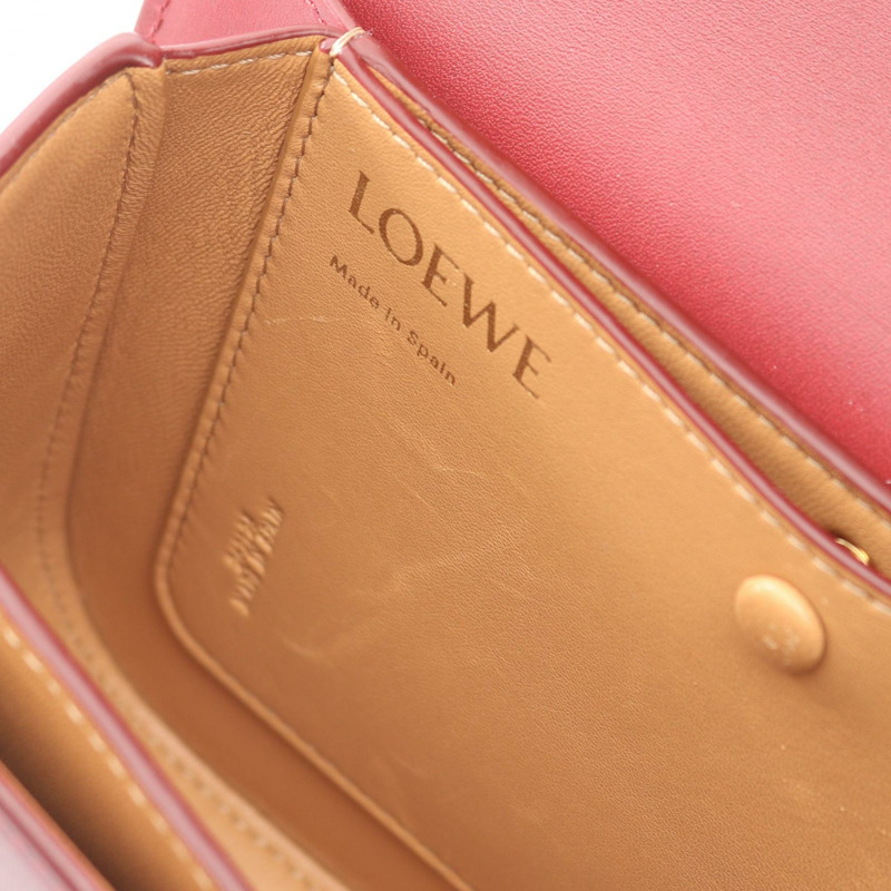 LOEWE GOYA 小號斜背包 A896N09X01 皮革 波爾多紅 二手 女士-5
