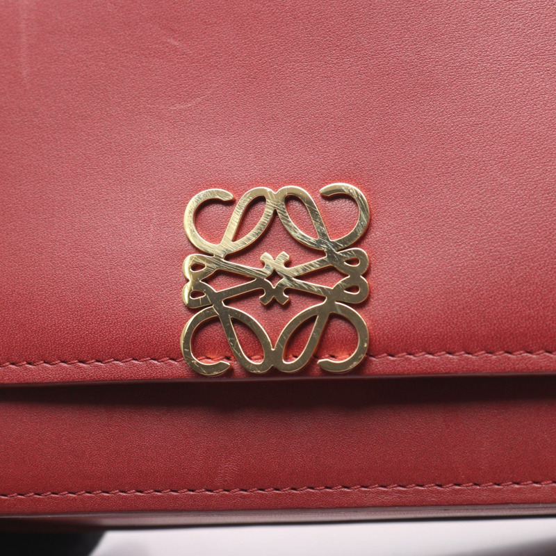 LOEWE GOYA 小號斜背包 A896N09X01 皮革 波爾多紅 二手 女士-8