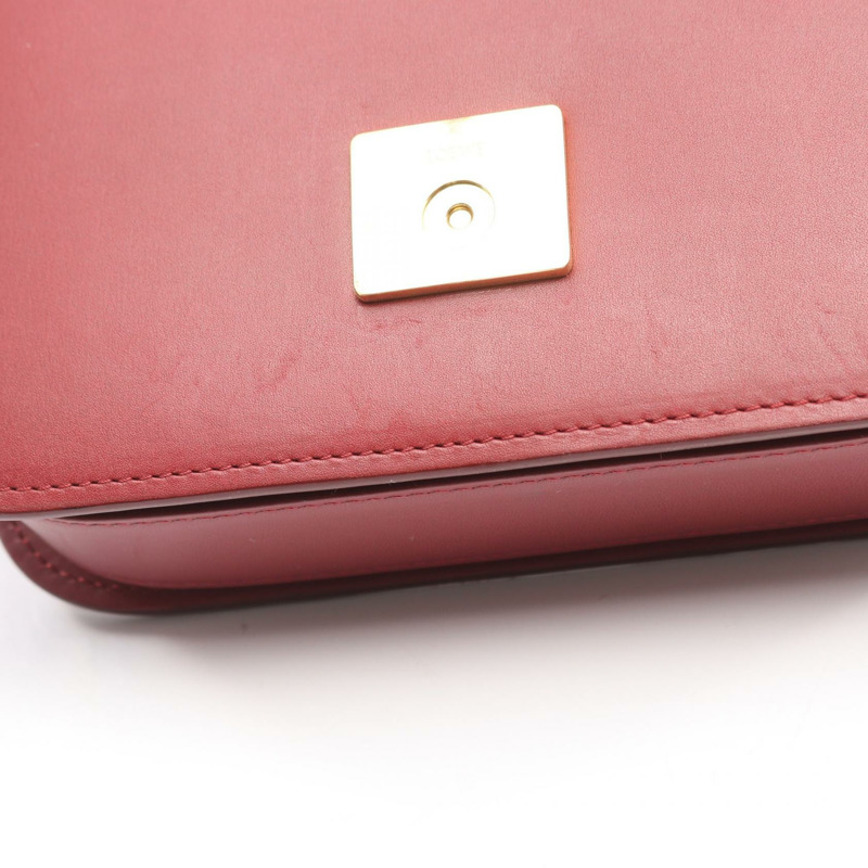 LOEWE GOYA 小號斜背包 A896N09X01 皮革 波爾多紅 二手 女士-9