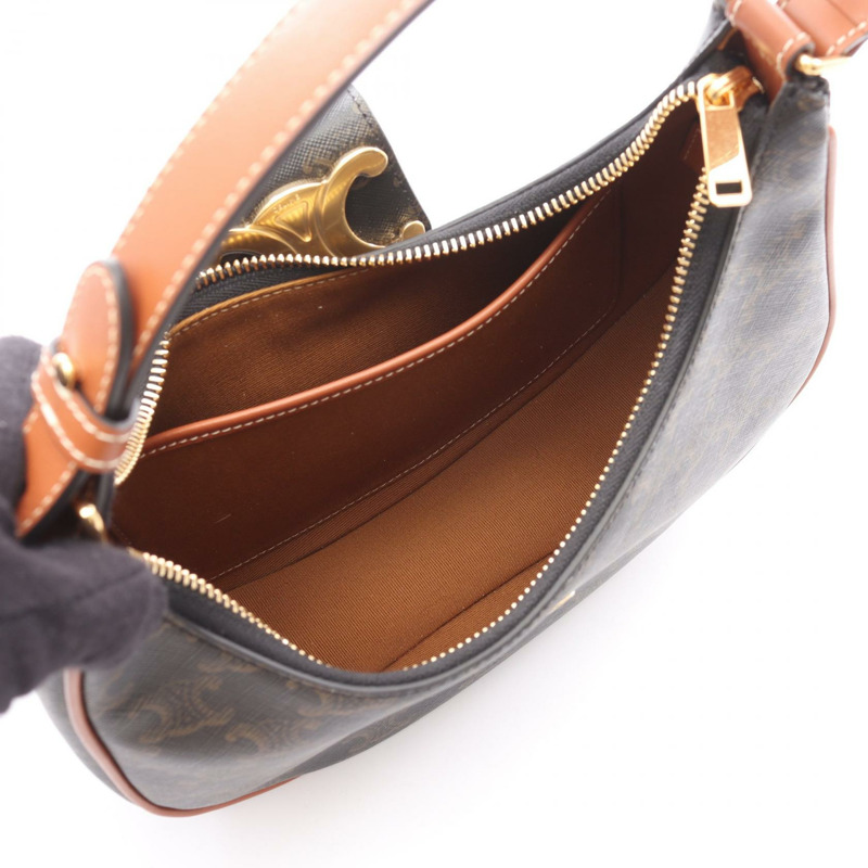 CELINE AVA Triomphe 中型單背包 114492BZJ.04LU 帆布皮革 二手-2