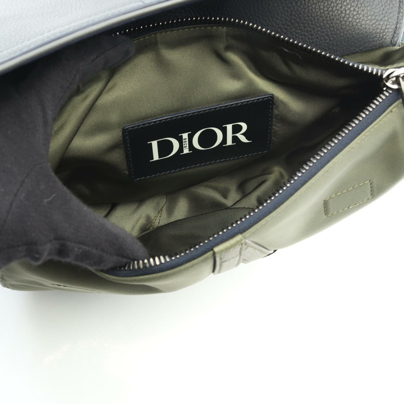 Christian Dior Sacai 馬鞍腰包 尼龍皮革 卡其色 海軍藍 橘色-2