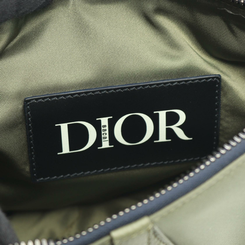 Christian Dior Sacai 馬鞍腰包 尼龍皮革 卡其色 海軍藍 橘色-3