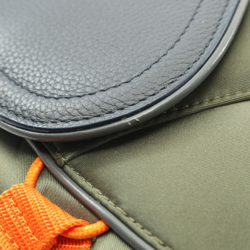 Christian Dior Sacai 馬鞍腰包 尼龍皮革 卡其色 海軍藍 橘色-4