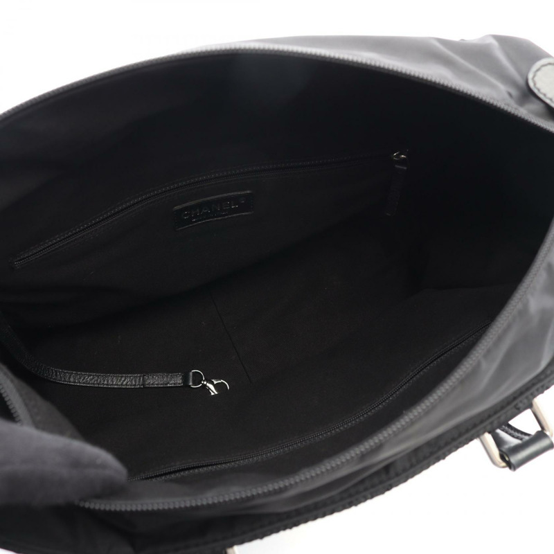 香奈兒巴黎紐約系列托特包 A33100 尼龍皮革 黑色 SHW 二手 CC-2