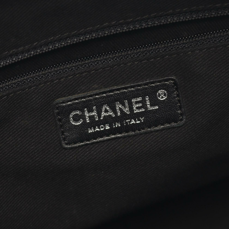 香奈兒巴黎紐約系列托特包 A33100 尼龍皮革 黑色 SHW 二手 CC-3