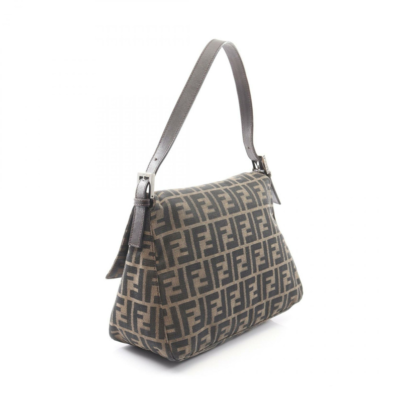 FENDI Mamma 水桶肩包 26325 帆布皮革棕色二手女款-1
