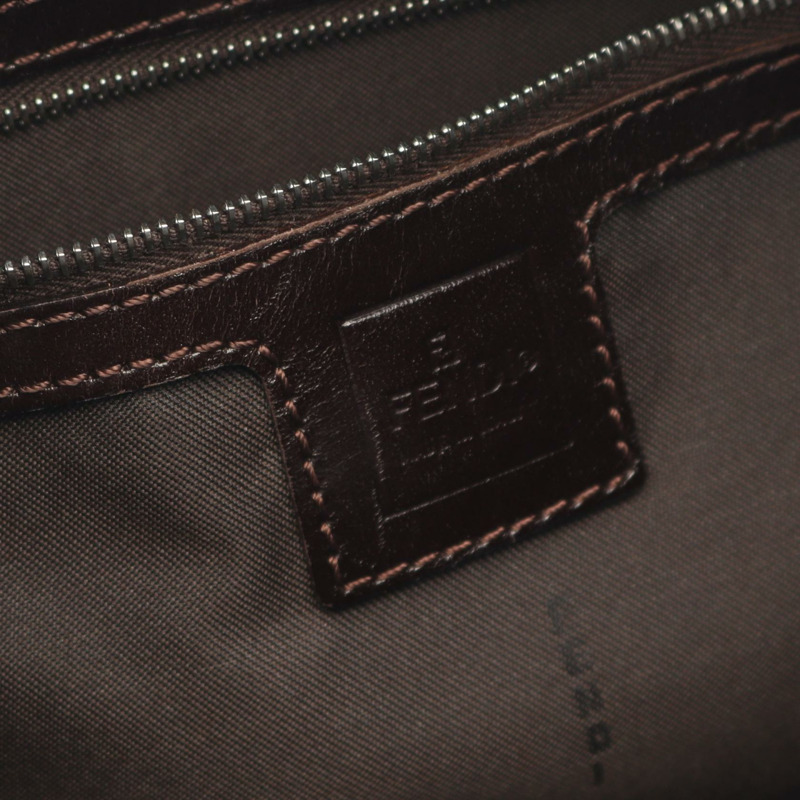 FENDI Mamma 水桶肩包 26325 帆布皮革棕色二手女款-3