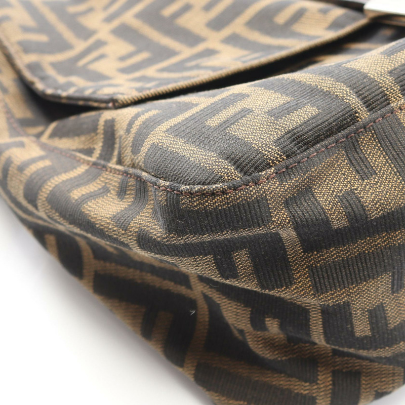 FENDI Mamma 水桶肩包 26325 帆布皮革棕色二手女款-6