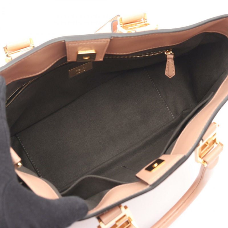 FENDI FF 托特小號肩斜背包 8BH367 粉紅皮革 二手 女士-2