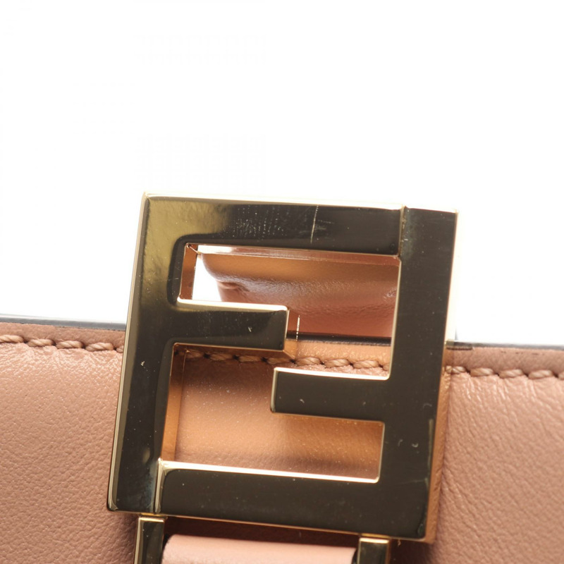 FENDI FF 托特小號肩斜背包 8BH367 粉紅皮革 二手 女士-6