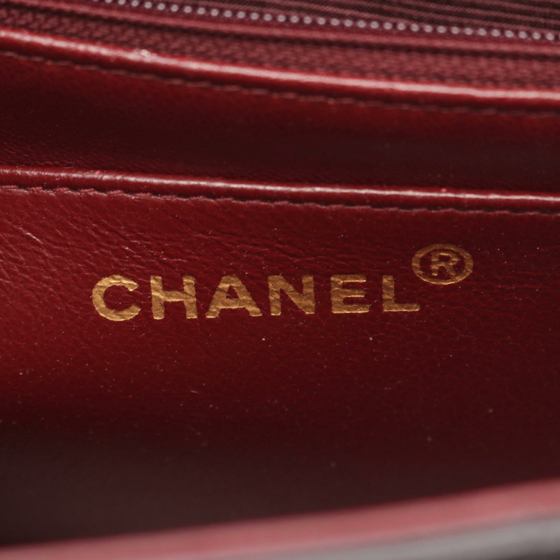 香奈兒 Mademoiselle 鏈條肩背包，羊羔皮，黑色，二手，女士，金色五金-3