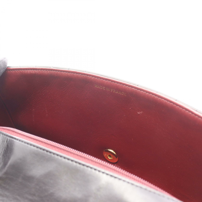 香奈兒 Mademoiselle 鏈條肩背包，羊羔皮，黑色，二手，女士，金色五金-5