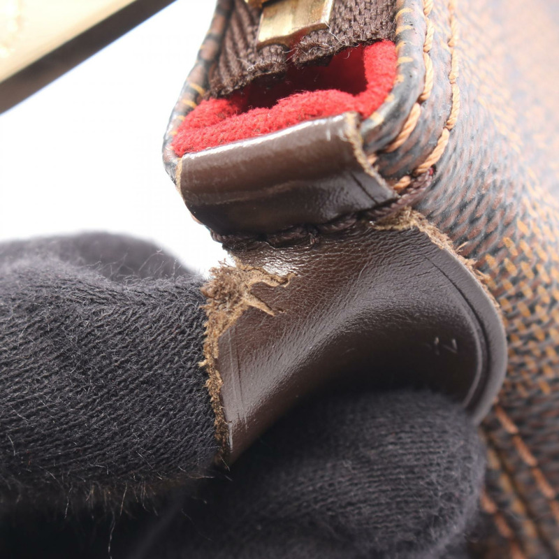 路易威登 Saleya PM 手提包 N51183 Damier 帆布皮革 Ebene 二手女式-5