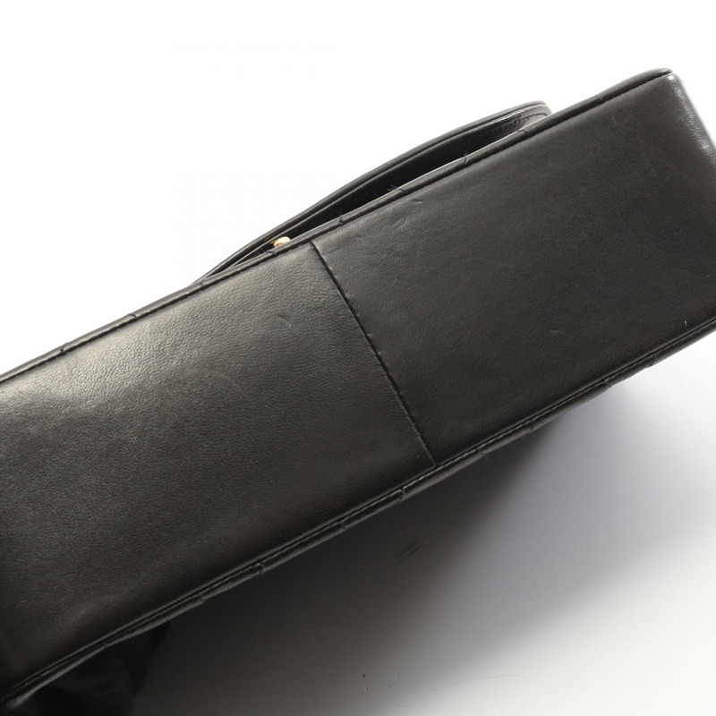 香奈兒 (CHANEL) 絎縫 Diana 翻蓋鏈條斜挎包,羊皮材質,黑色,二手,金色五金-8