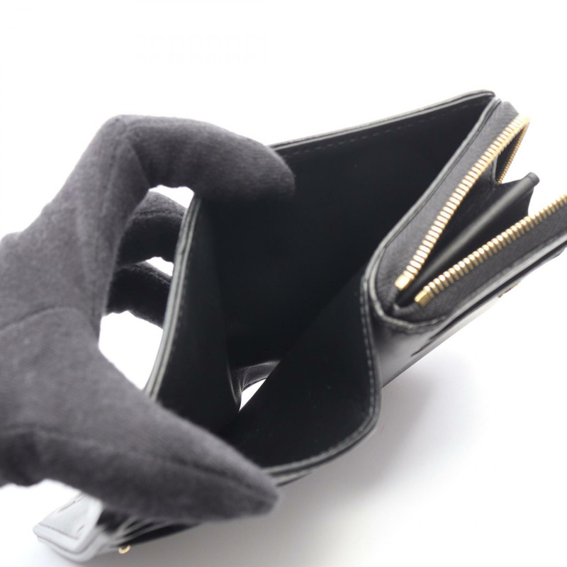 路易威登 Portefeuille Lou 雙折皮夾 M81599 Monogram 壓花黑色二手-10