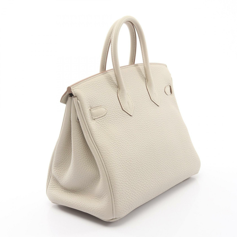 愛馬仕 Birkin 25 手提包 Togo 皮革 米色 Beton GHW 二手 女士 U-1