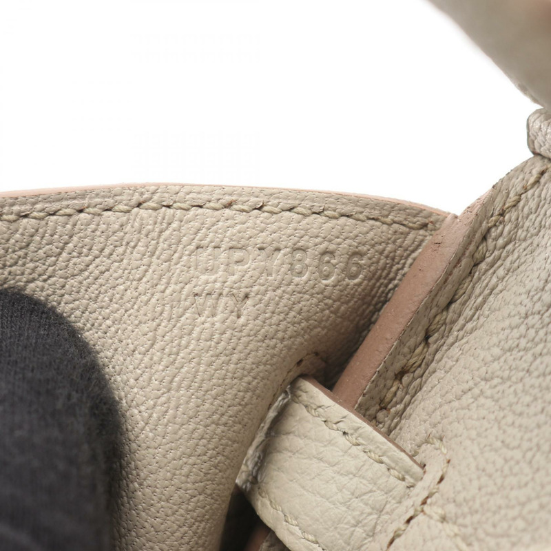 愛馬仕 Birkin 25 手提包 Togo 皮革 米色 Beton GHW 二手 女士 U-4