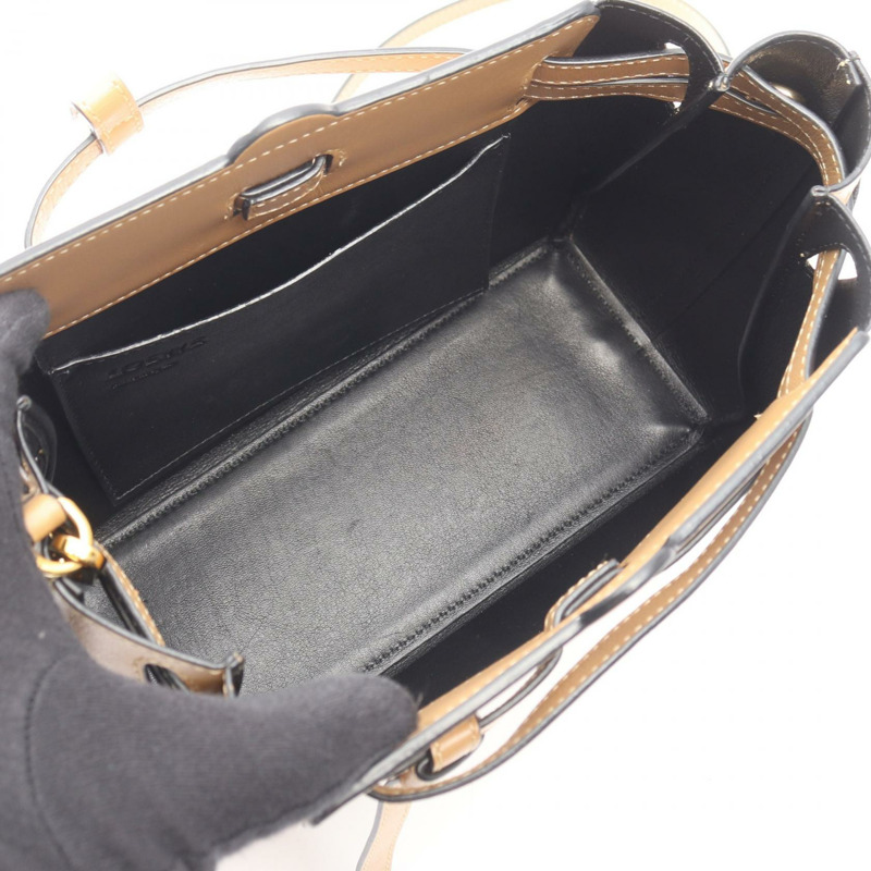 LOEWE LAZO MINI 肩背斜背包 皮革 米色 二手 女士-2