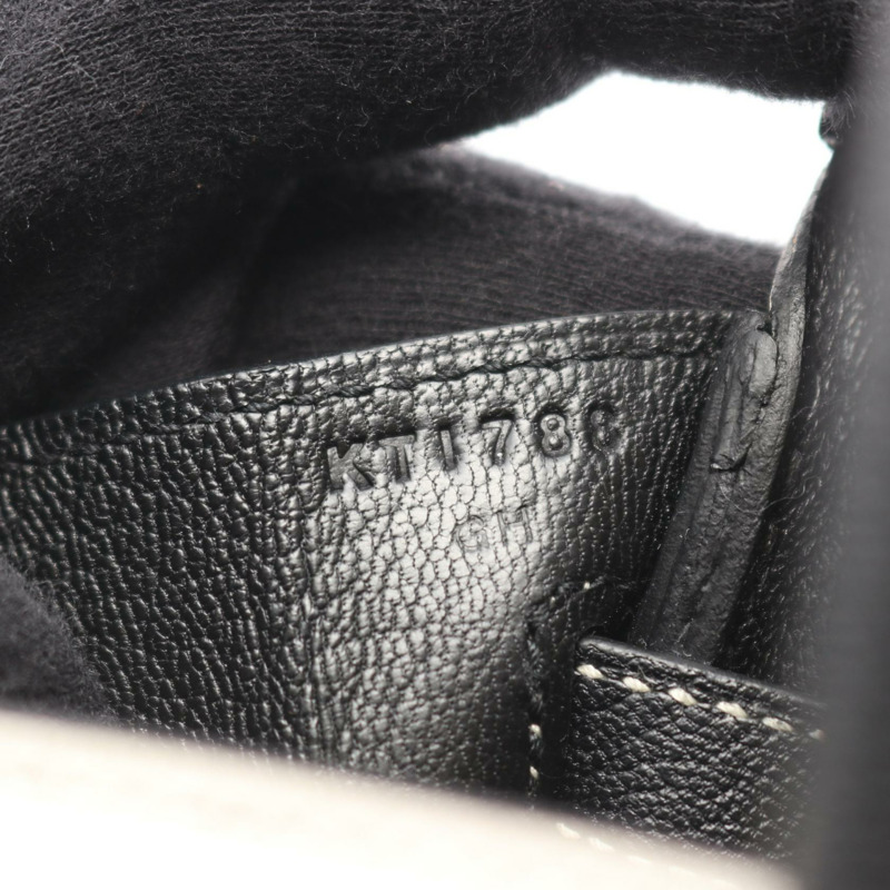 愛馬仕 Birkin 25 手提包,山羊皮,白色/黑色,二手,女士 K-4