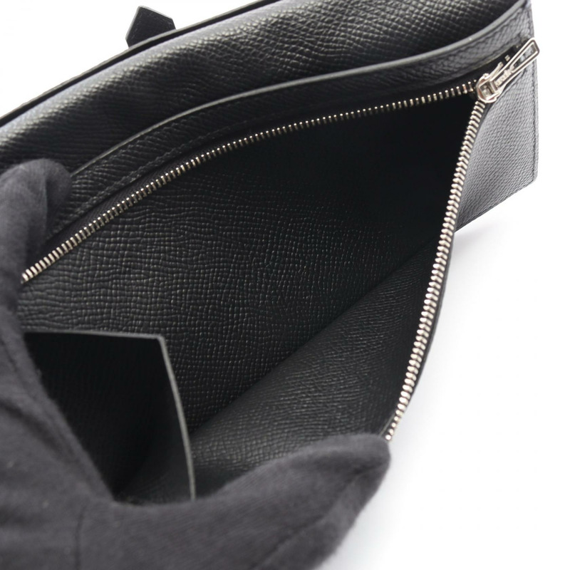 愛馬仕 Bearn Soufflet 雙折皮夾，Epsom 皮革，黑色，二手，女士款-3