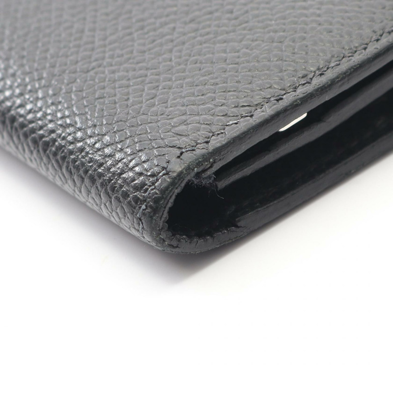 愛馬仕 Bearn Soufflet 雙折皮夾，Epsom 皮革，黑色，二手，女士款-7