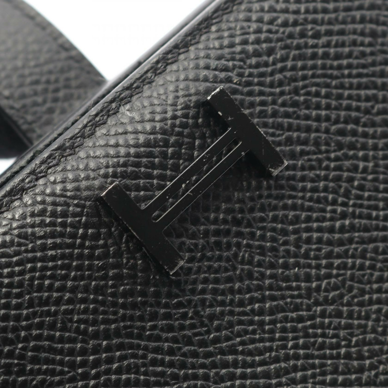 愛馬仕 Bearn Soufflet 雙折皮夾，Epsom 皮革，黑色，二手，女士款-9