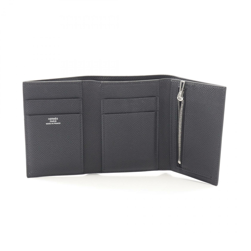 愛馬仕 Bearn 組合三折皮夾,Epsom 皮革,黑色,二手,女士款-2