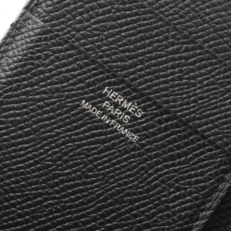 愛馬仕 Bearn 組合三折皮夾,Epsom 皮革,黑色,二手,女士款-3