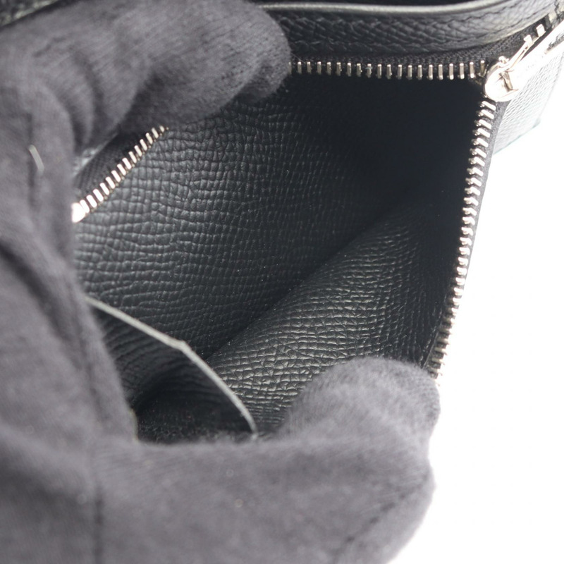 愛馬仕 Bearn 組合三折皮夾,Epsom 皮革,黑色,二手,女士款-5