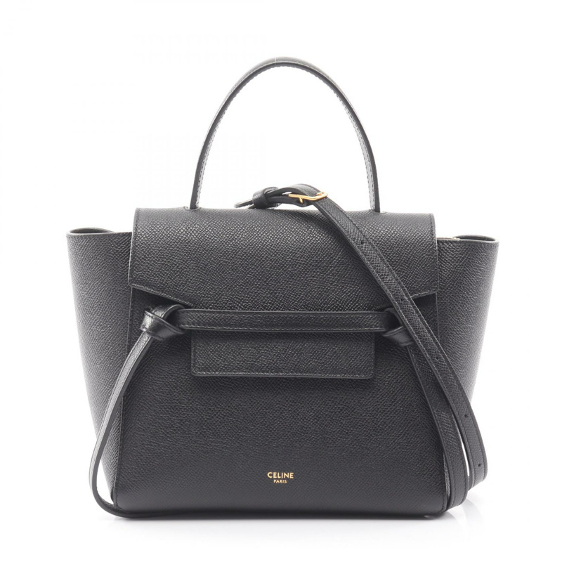 CELINE BELT BAG NANO 單肩手提包 189003 黑色皮革 二手 女士-0