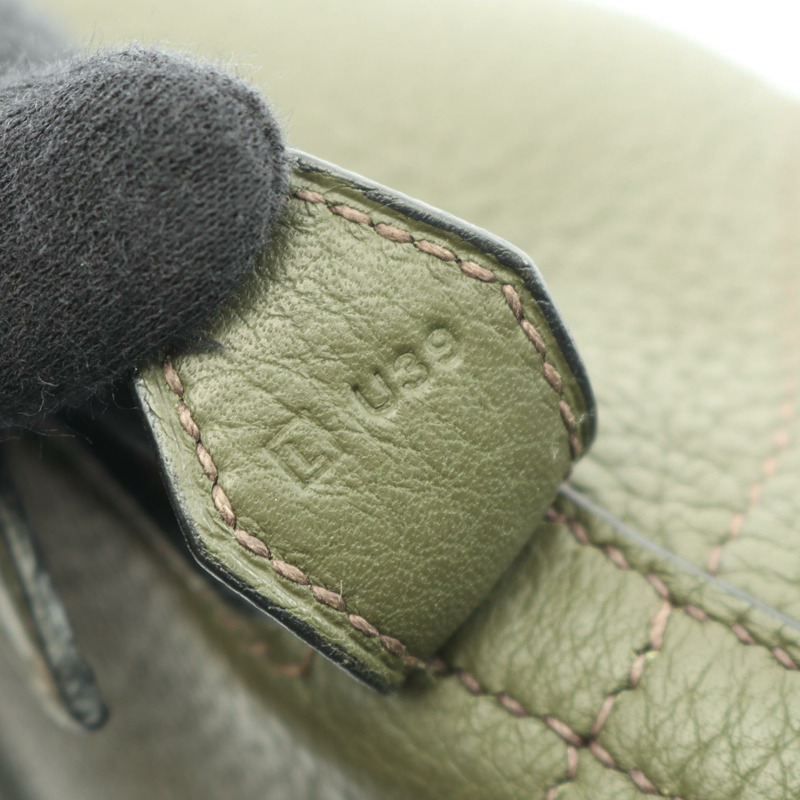 愛馬仕 Bolide31 單肩手提包,Clemence 皮革,卡其綠/橄欖綠,二手,大號,帶五金配件-4