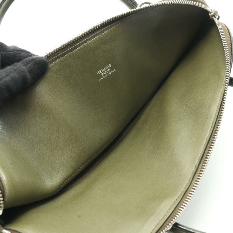 愛馬仕 Bolide31 單肩手提包,Clemence 皮革,卡其綠/橄欖綠,二手,大號,帶五金配件-9