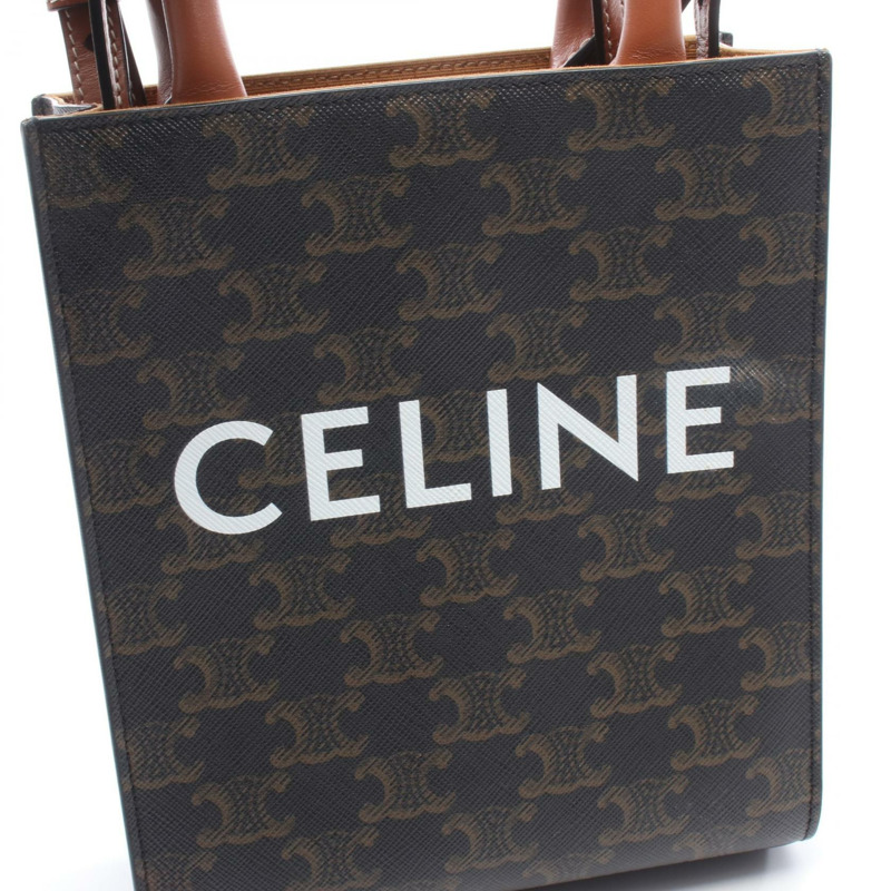 CELINE Mini Vertical Cabas Triomphe 斜背包 194372BZK 帆布皮革-3
