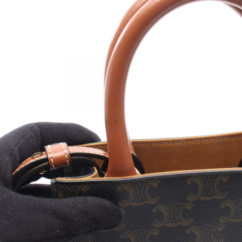 CELINE Mini Vertical Cabas Triomphe 斜背包 194372BZK 帆布皮革-4