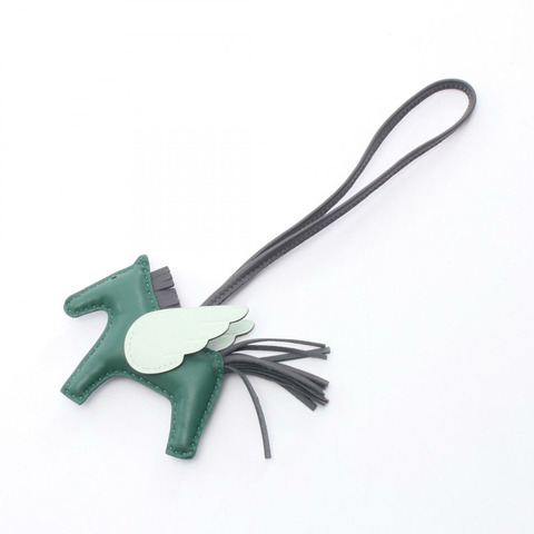 愛馬仕 Rodeo Pegasus PM 包飾，Agneau milo Swift 皮革，綠色/黑色，二手