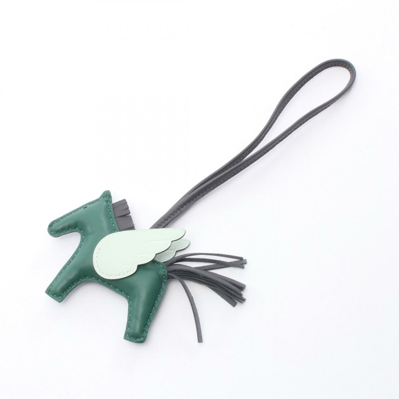 愛馬仕 Rodeo Pegasus PM 包飾,Agneau milo Swift 皮革,綠色/黑色,二手-0