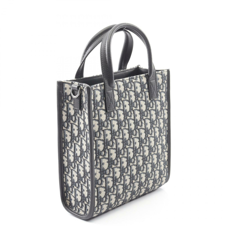 Dior Safari 南北斜背包 帆布皮革 米色 海軍藍 二手-1