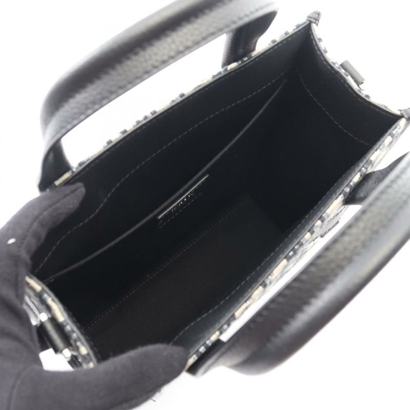 Dior Safari 南北斜背包 帆布皮革 米色 海軍藍 二手-2