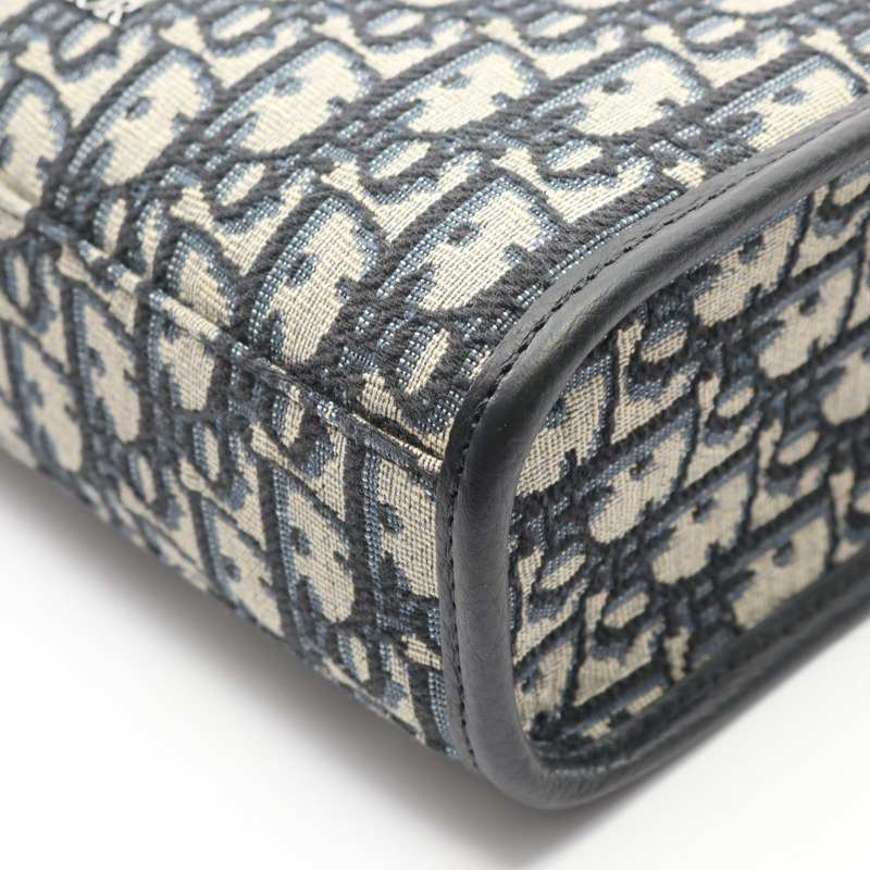 Dior Safari 南北斜背包 帆布皮革 米色 海軍藍 二手-5