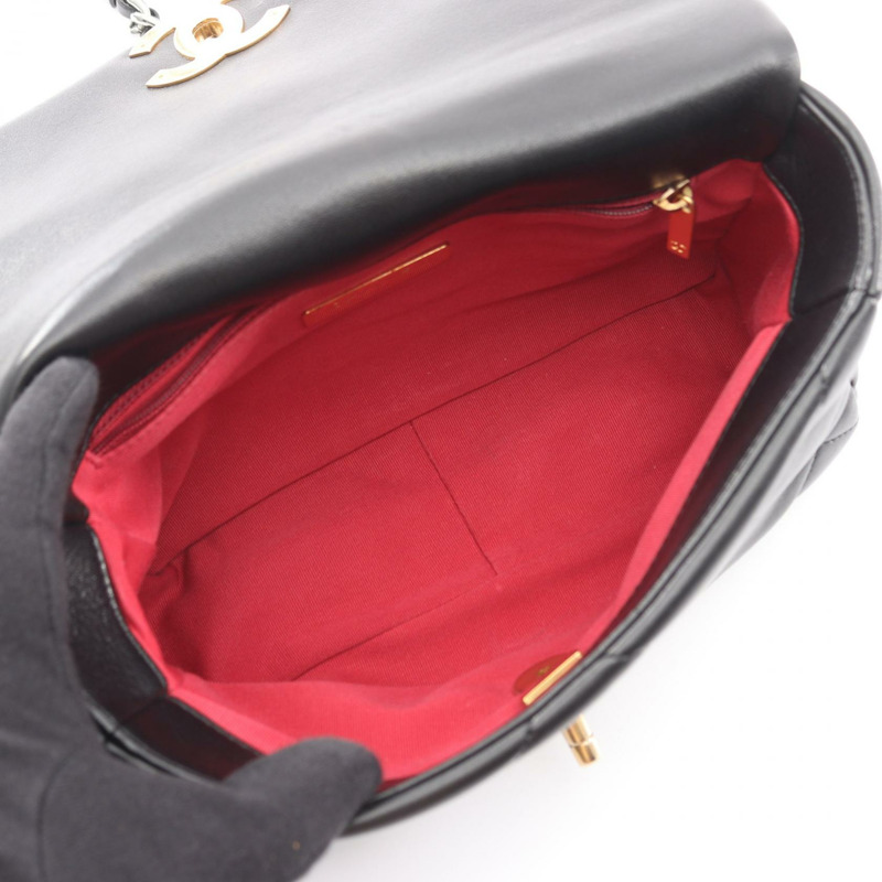 香奈兒 19 dix-neuf Matelasse 鏈條肩背包 AS1160 羊皮 黑色 二手-2