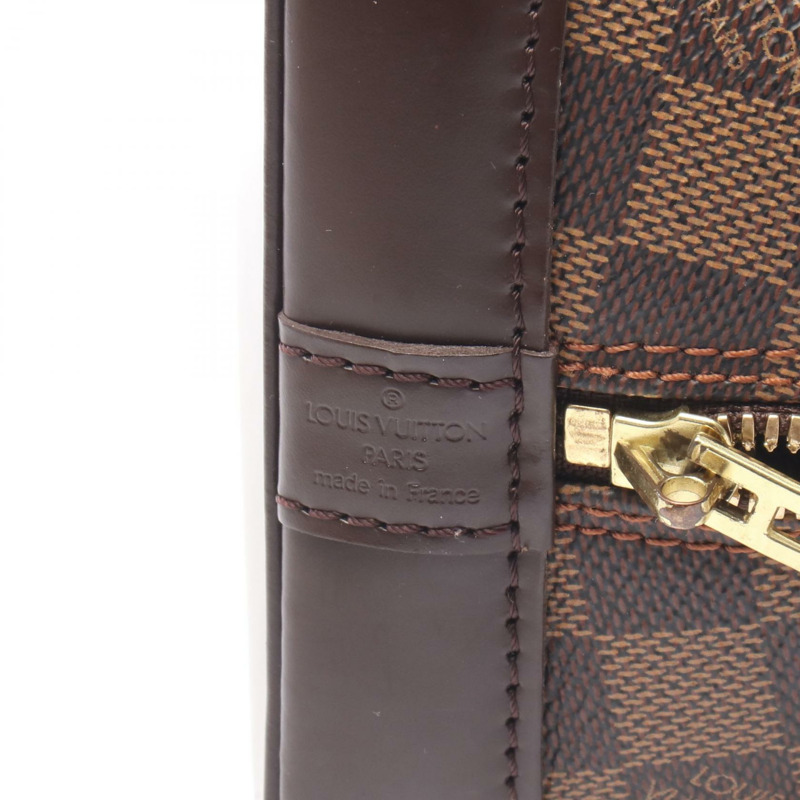 路易威登 Alma 拉鍊手提包 N51131 Damier 皮革 棕色 Ebene 二手女士-3