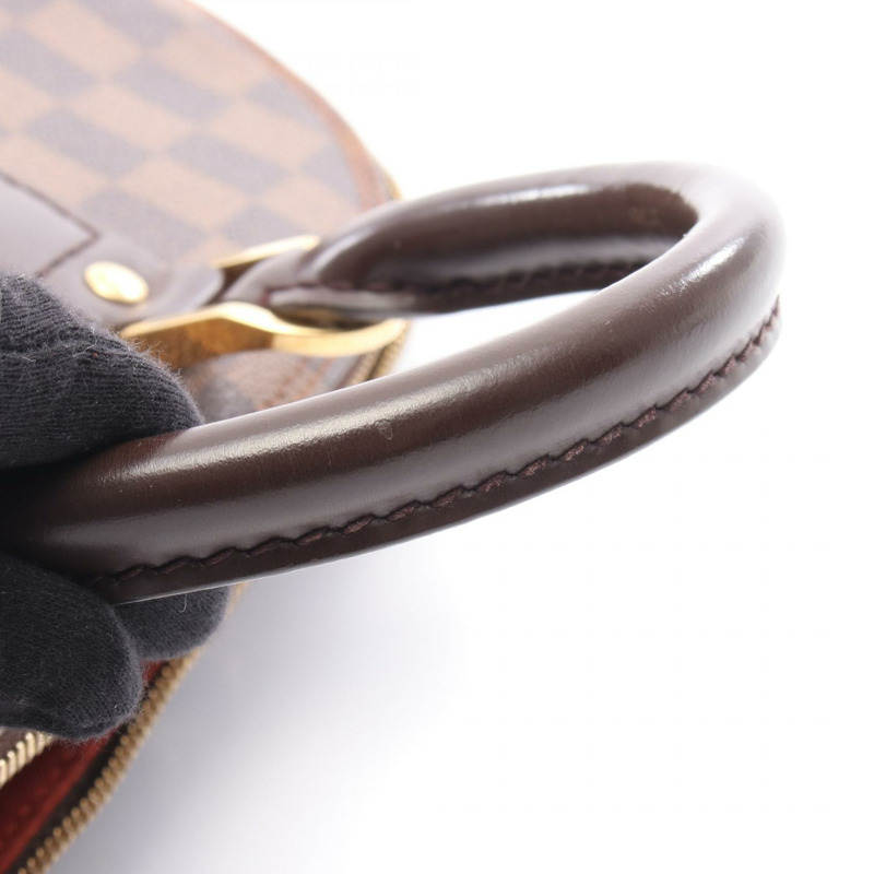 路易威登 Alma 拉鍊手提包 N51131 Damier 皮革 棕色 Ebene 二手女士-6