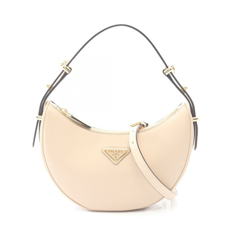 PRADA SOFT CALF Arque 肩背斜背包 1BC194 米色皮革 二手 女士
