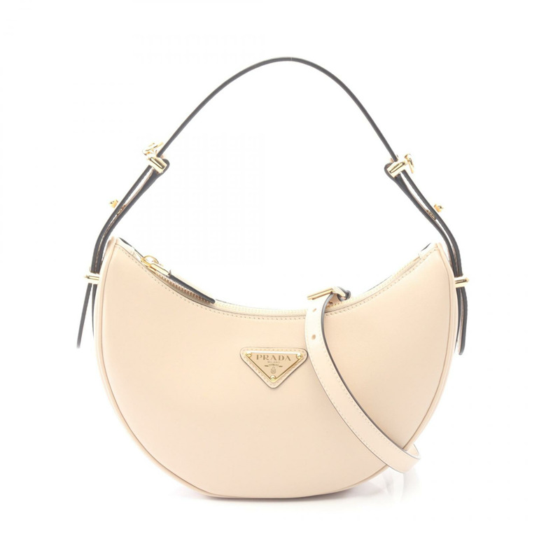 PRADA SOFT CALF Arque 肩背斜背包 1BC194 米色皮革 二手 女士-0
