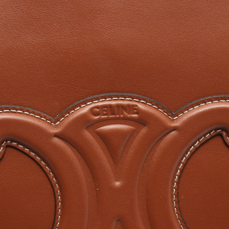 CELINE 小號 Cuir Triomphe 斜背包 113783DU3 棕色皮革-3
