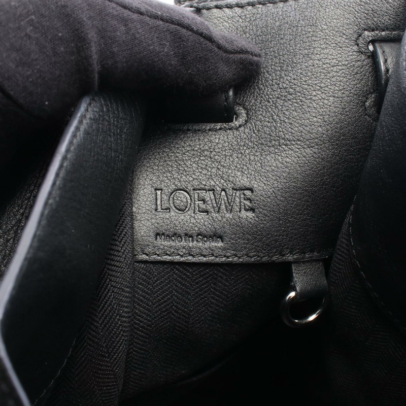 LOEWE HAMMOCK SMALL 單肩手提包 387.30.S35 黑色皮革 二手 女士-3