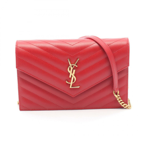 SAINT LAURENT PARIS Cassandra 信封鏈條斜背包 857605 紅色