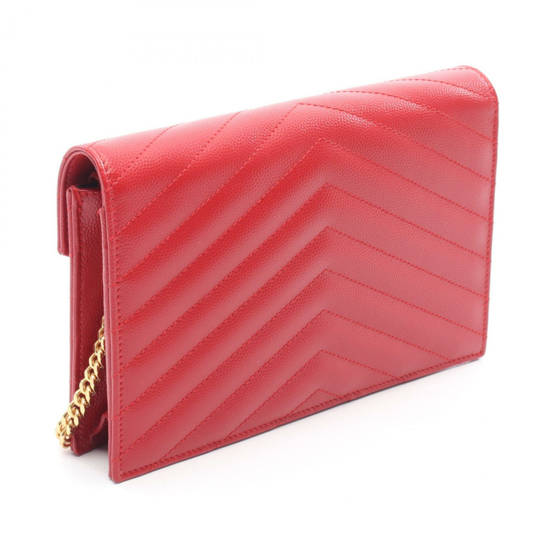 SAINT LAURENT PARIS Cassandra 信封鏈條斜背包 857605 紅色-1