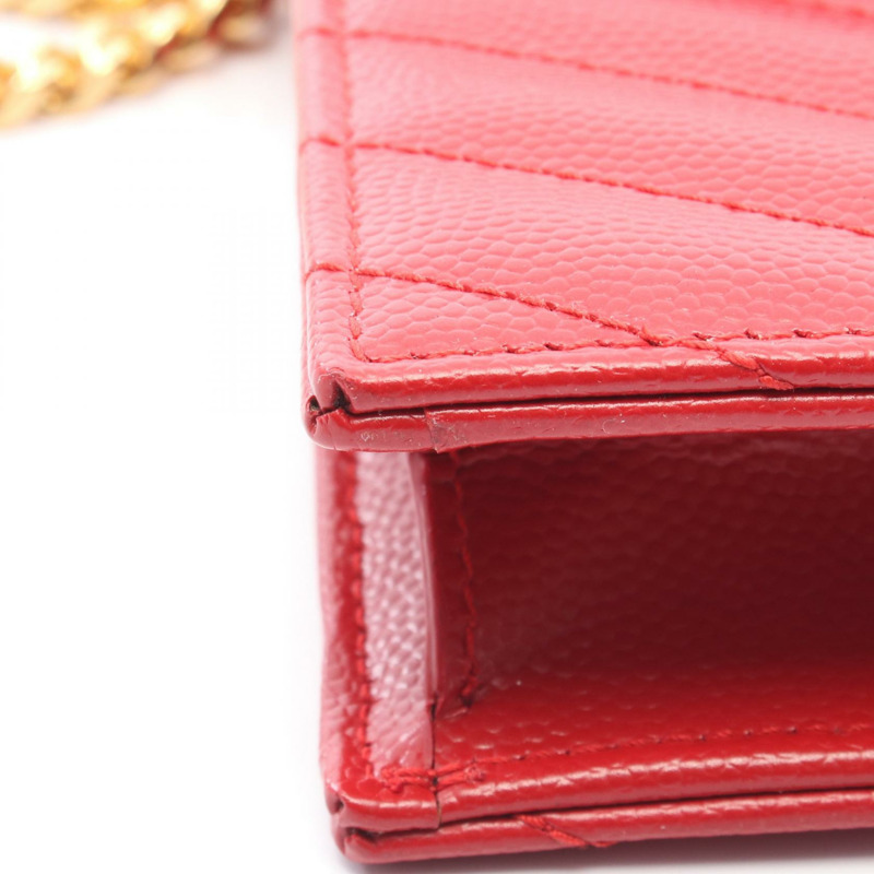 SAINT LAURENT PARIS Cassandra 信封鏈條斜背包 857605 紅色-4