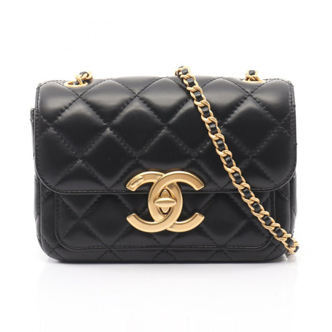 香奈兒 (CHANEL) 絎縫鏈條單背包 AS5026 羊皮 黑色 二手 金色五金 CC